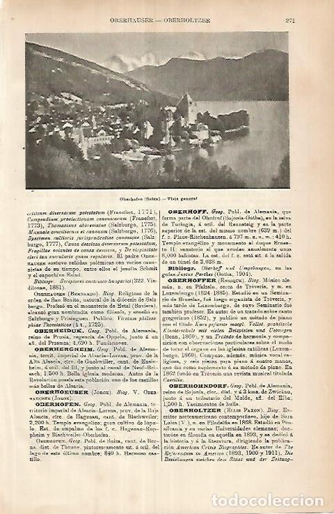 Otros art&iacute;culos de coleccionismo en papel: LAMINA ESPASA 25885: Vista de Oberhofen Suiza - Varios