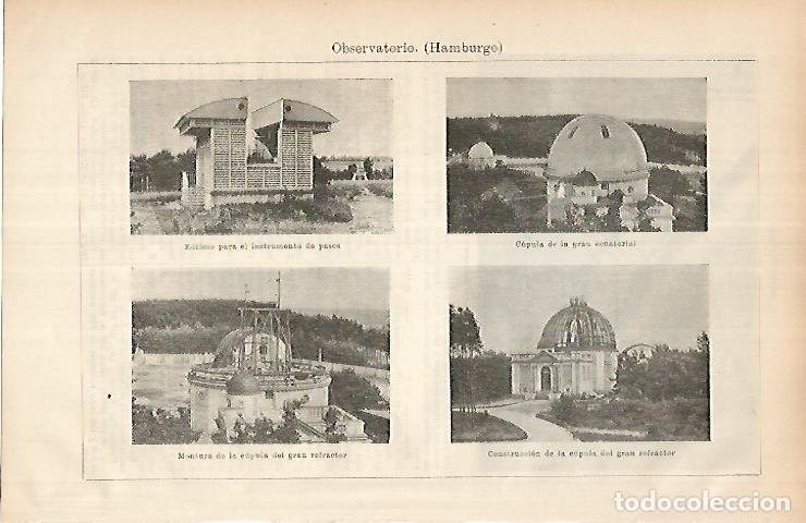 Otros art&iacute;culos de coleccionismo en papel: LAMINA ESPASA 25904: Cupula del Observatorio de Hamburgo - Varios