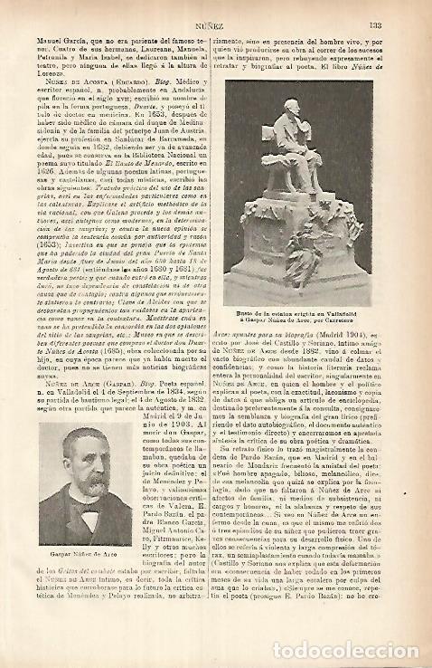 Otros art&iacute;culos de coleccionismo en papel: LAMINA ESPASA 25854: Gaspar Nu&ntilde;ez de Arce - Varios