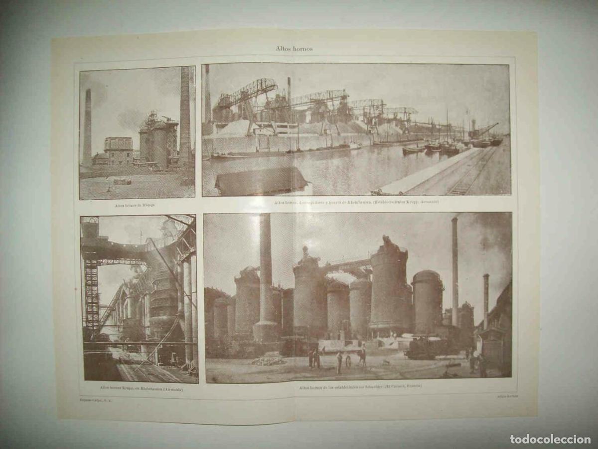 Otros art&iacute;culos de coleccionismo en papel: LAMINA ESPASA 33905: Altos hornos de Malaga, Alemania y Francia - Varios