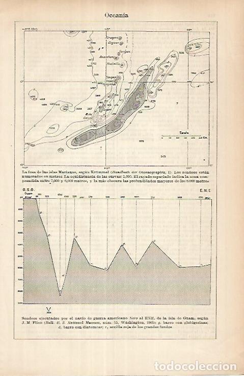 Otros art&iacute;culos de coleccionismo en papel: LAMINA ESPASA 25929: Fosa de las islas Marianas en Oceania - Varios