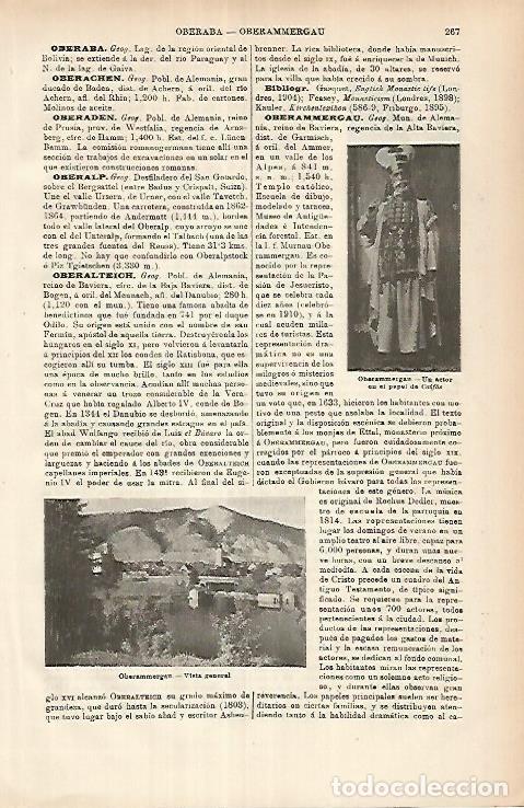 Otros art&iacute;culos de coleccionismo en papel: LAMINA ESPASA 25884: Vista de Oberammergau Alemania - Varios