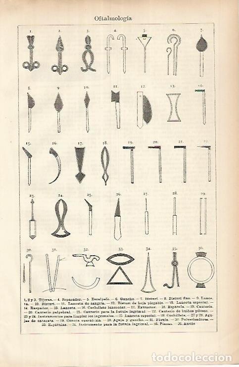 Otros art&iacute;culos de coleccionismo en papel: LAMINA ESPASA 25982: Utensilios de oftalmologia - Varios