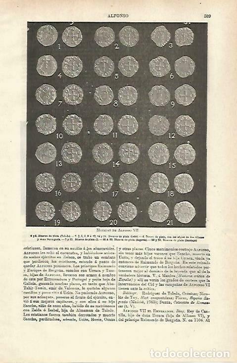 Otros art&iacute;culos de coleccionismo en papel: LAMINA ESPASA 33735: Monedas de Alfonso VII de Castilla - Varios