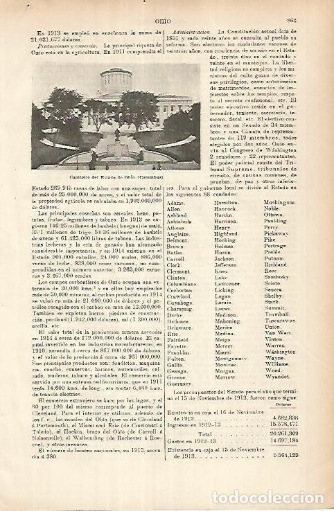Otros art&iacute;culos de coleccionismo en papel: LAMINA ESPASA 25989: Capitolio del Estado de Ohio - Varios