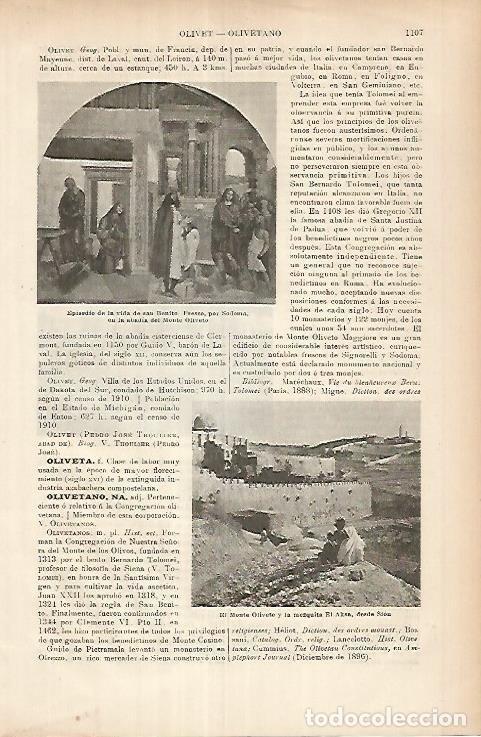 Otros art&iacute;culos de coleccionismo en papel: LAMINA ESPASA 26027: Monte Olivete desde Siou Israel - Varios
