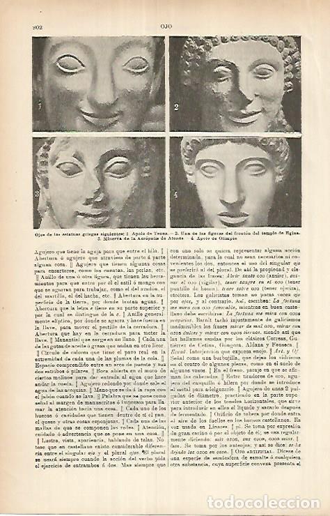 Otros art&iacute;culos de coleccionismo en papel: LAMINA ESPASA 25994: Ojos de estatuas de Grecia - Varios