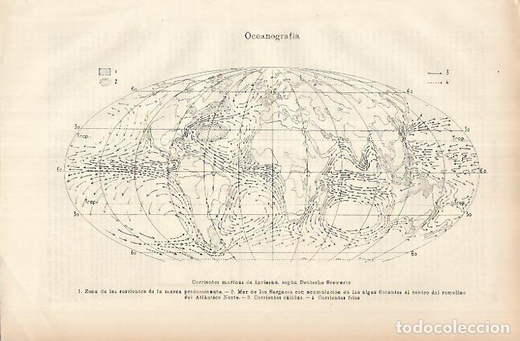 Otros art&iacute;culos de coleccionismo en papel: LAMINA ESPASA 25953: Corrientes maritimas de invierno - Varios