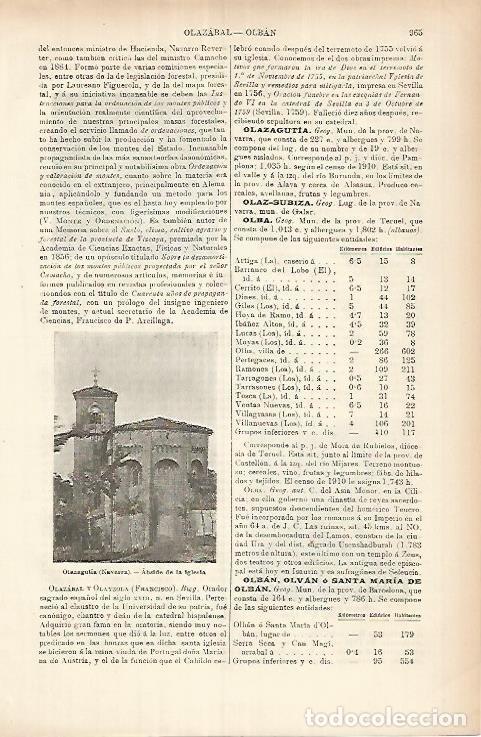 Otros art&iacute;culos de coleccionismo en papel: LAMINA ESPASA 26001: Iglesia de Olazagotia Navarra - Varios