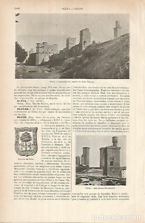 Otros art&iacute;culos de coleccionismo en papel: LAMINA ESPASA 26016: Castillo de Do&ntilde;a Blanca de Olite Navarra - Varios