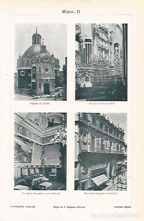 Otros art&iacute;culos de coleccionismo en papel: LAMINA ESPASA 11559: Catedral y Palacio Presidencial de Mexico - Varios