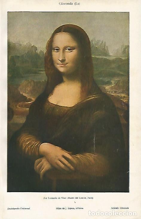 Otros art&iacute;culos de coleccionismo en papel: LAMINA ESPASA 2094: La Gioconda de Leonardo da Vinci - Varios Autores
