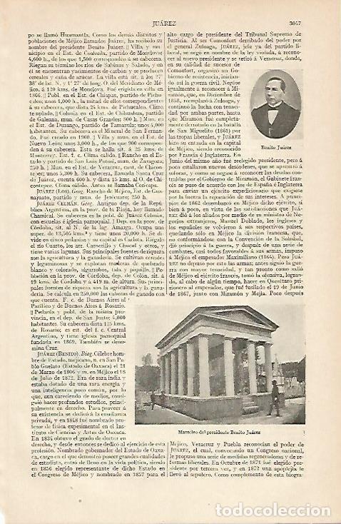 Otros art&iacute;culos de coleccionismo en papel: LAMINA ESPASA 6292: Mausoleo de Benito Juarez - Varios Autores