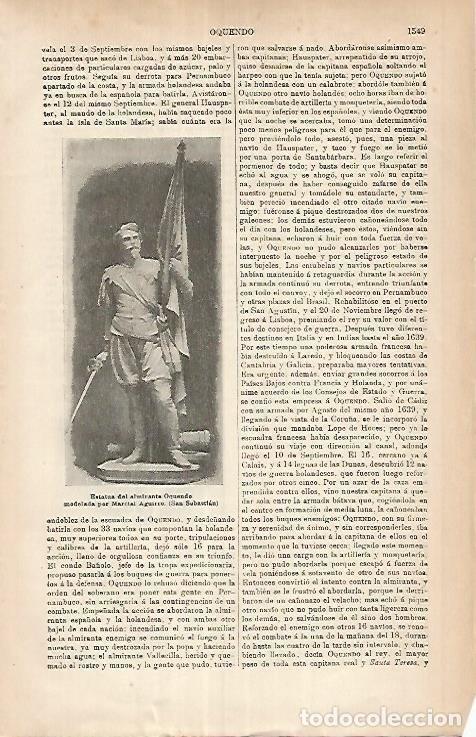 Otros art&iacute;culos de coleccionismo en papel: LAMINA ESPASA 26078: Estatua del almirante Oquendo - Varios