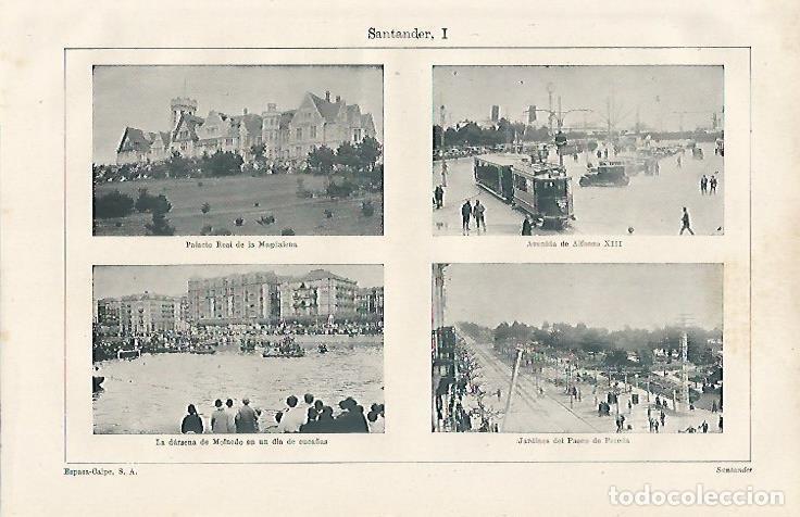 Otros art&iacute;culos de coleccionismo en papel: LAMINA ESPASA 12250: Panoramicas de Santander - Varios