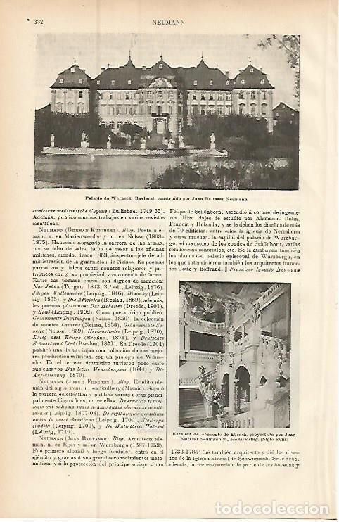 Otros art&iacute;culos de coleccionismo en papel: LAMINA ESPASA 9411: Palacio de Werneck Baviera - Varios