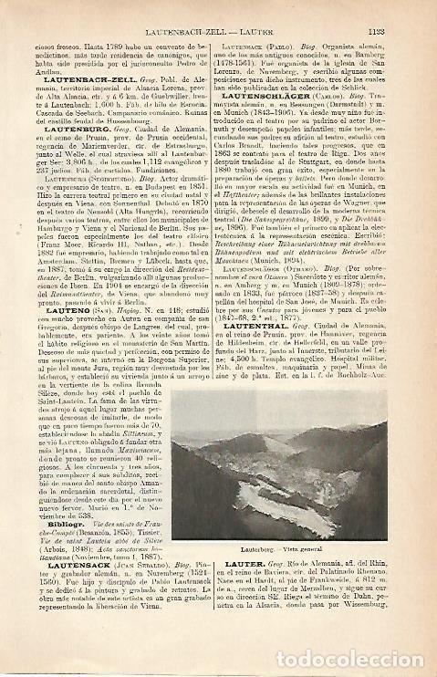 Otros art&iacute;culos de coleccionismo en papel: LAMINA ESPASA Alemania 9059: Vista general de Lauterberg Alemania - Varios