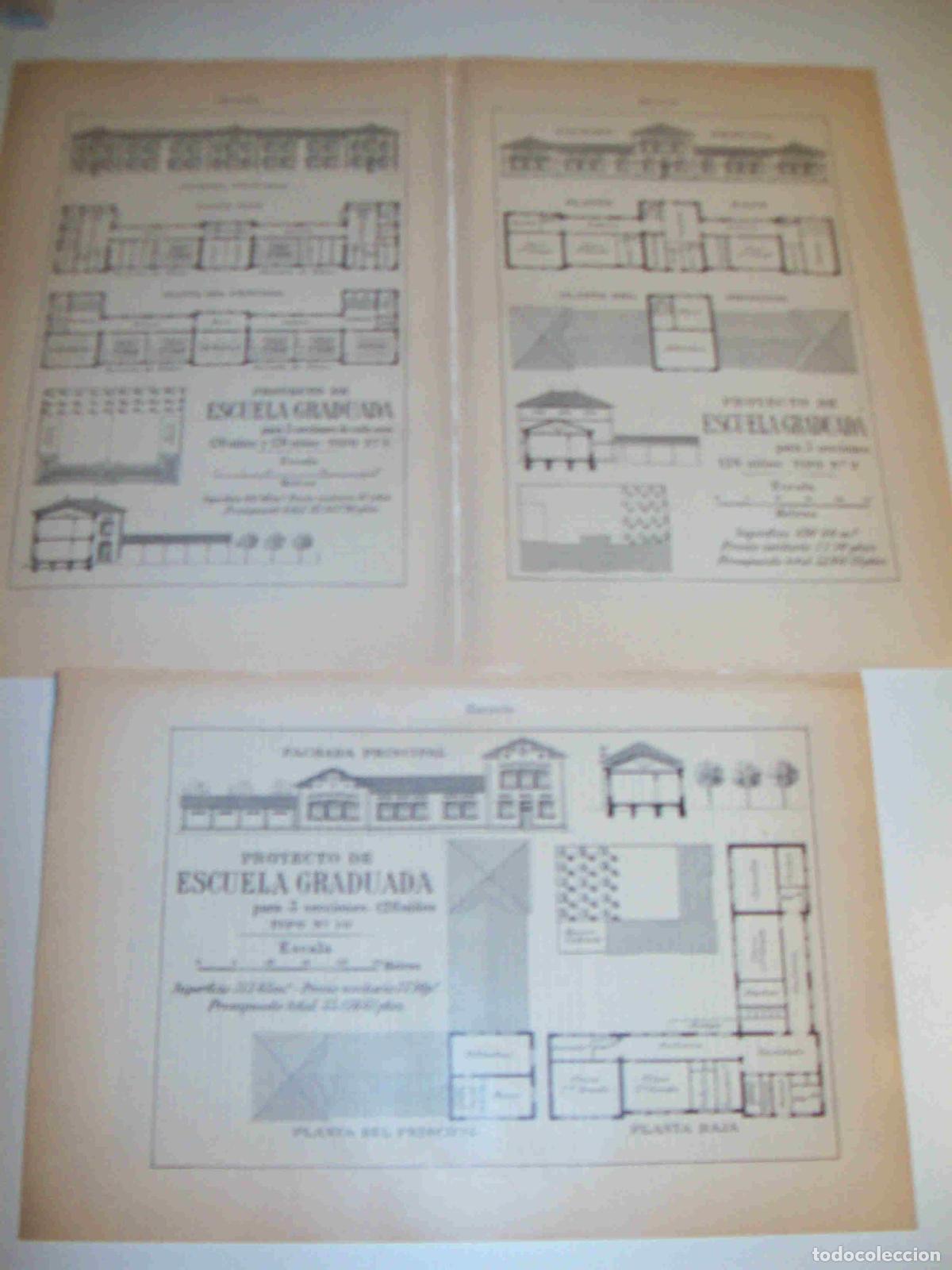 Otros art&iacute;culos de coleccionismo en papel: LAMINA ESPASA 18945: Proyecto de escuela graduada - Varios