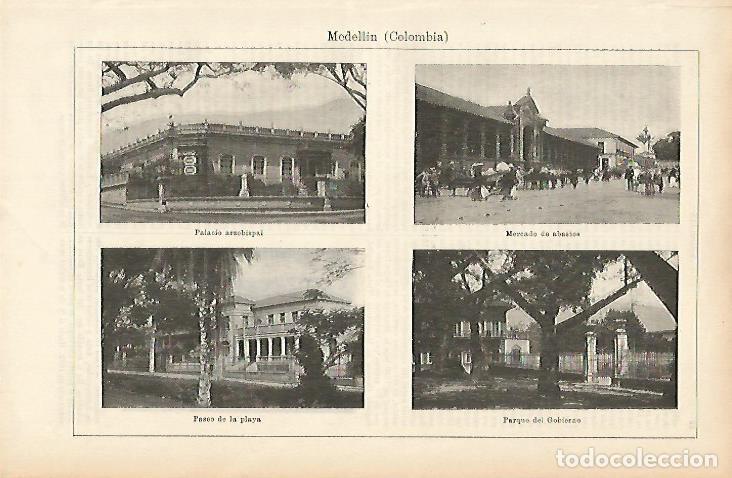 Otros art&iacute;culos de coleccionismo en papel: LAMINA ESPASA 11929: Edificios de Medellin Colombia - Varios