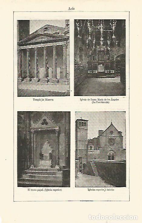 Otros art&iacute;culos de coleccionismo en papel: LAMINA ESPASA 12903: Templo e iglesias de Asis Italia - Varios