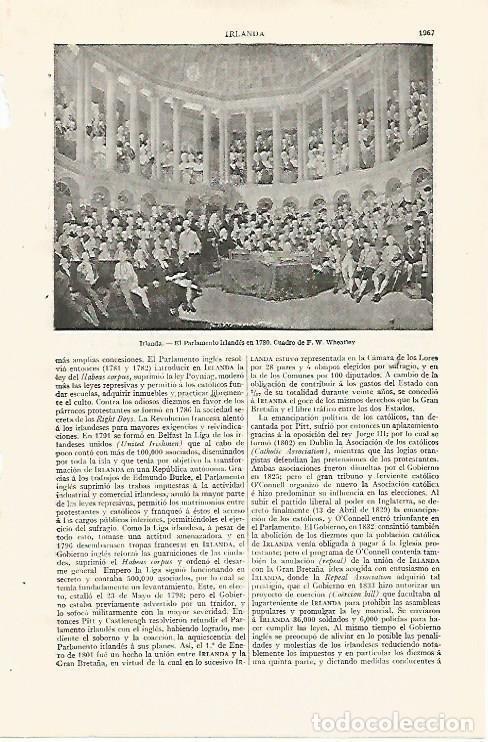 Otros art&iacute;culos de coleccionismo en papel: LAMINA ESPASA 20840: Parlamento de Irlanda en 1780 por Weatley - Varios