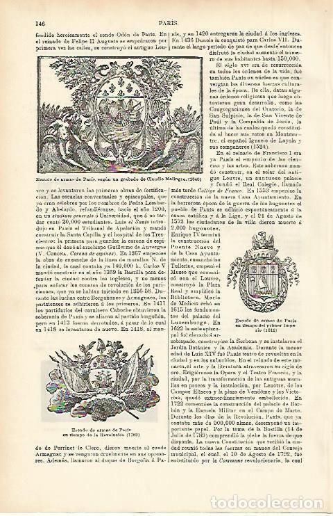 Otros art&iacute;culos de coleccionismo en papel: LAMINA ESPASA 2289: Escudo de armas de Paris - Varios Autores