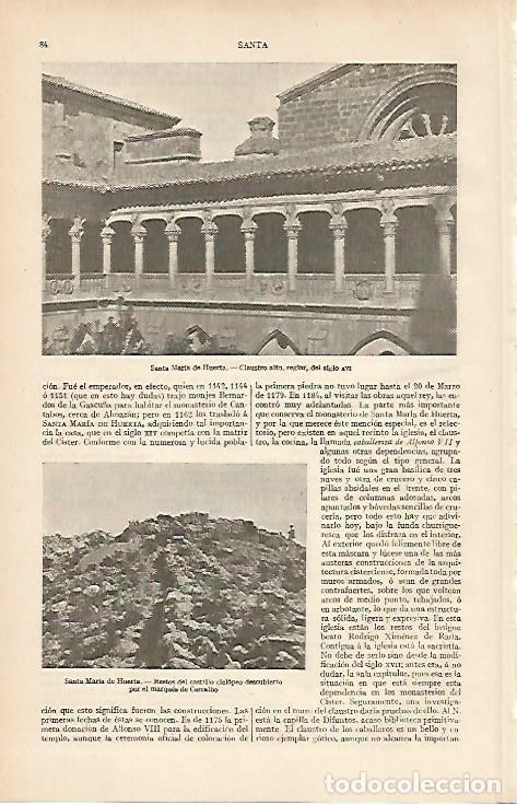 Otros art&iacute;culos de coleccionismo en papel: LAMINA ESPASA 19407: Castillo y claustro de Santa Maria de Huerta - Varios