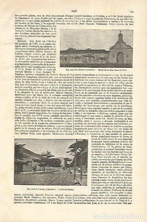 Otros art&iacute;culos de coleccionismo en papel: LAMINA ESPASA 18308: San Jose de Cucuta en Colombia - Varios