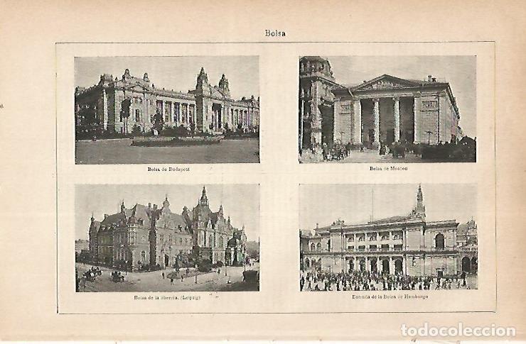 Otros art&iacute;culos de coleccionismo en papel: LAMINA ESPASA 22364: Bolsa de Budapest Moscu Liberia y Hamburgo - Varios