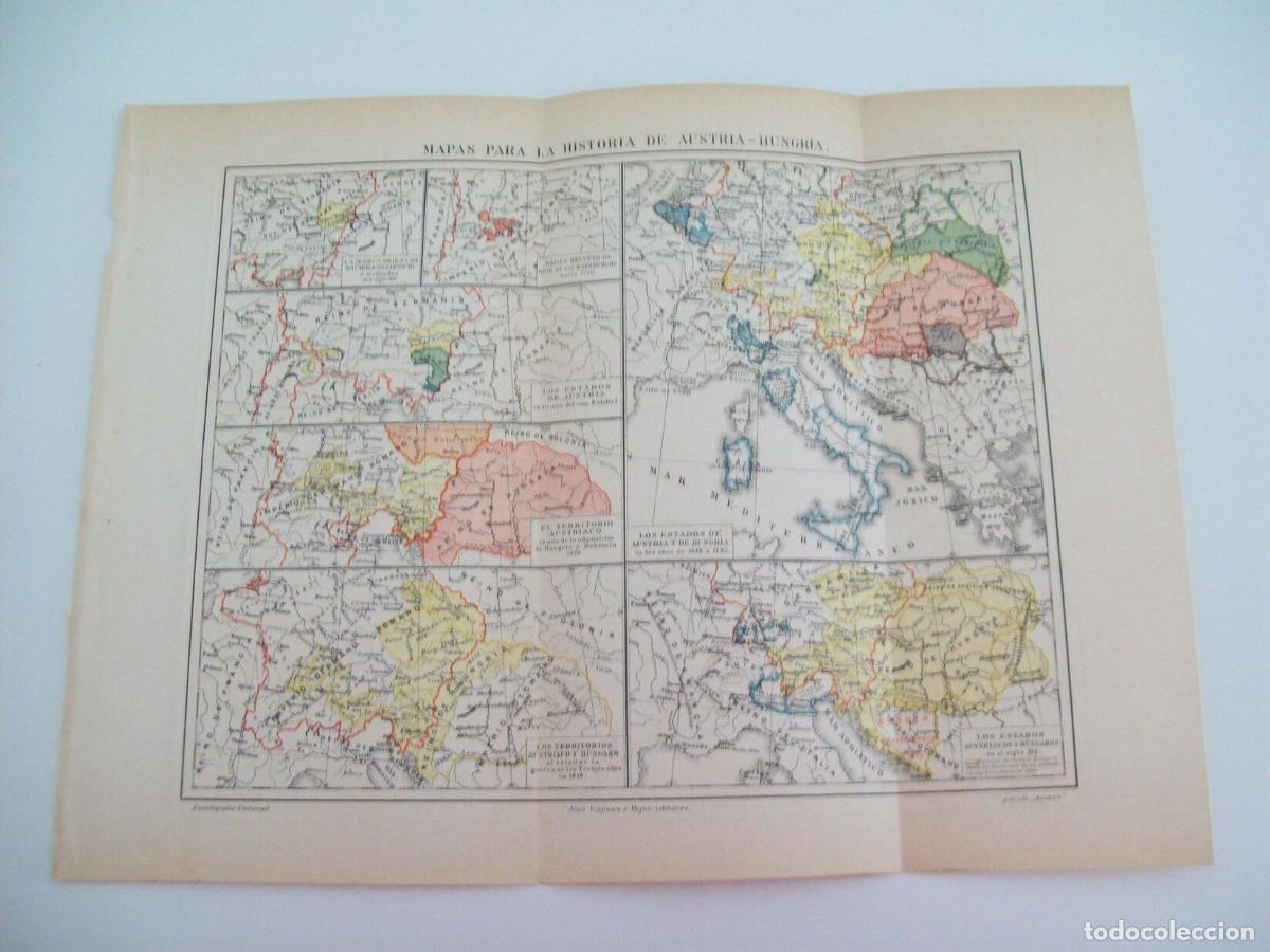 Otros art&iacute;culos de coleccionismo en papel: LAMINA ESPASA 7132: Mapa para la historia de Austria-Hungria - Varios
