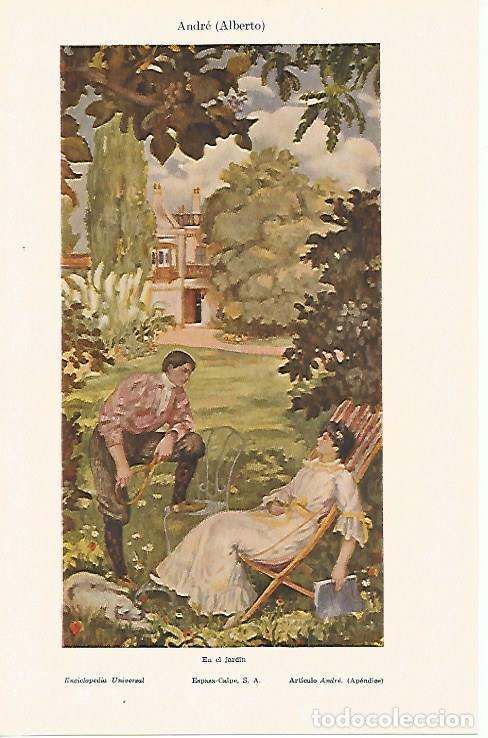 Otros art&iacute;culos de coleccionismo en papel: LAMINA ESPASA 10867: En el jardin por Albert Andre - Varios