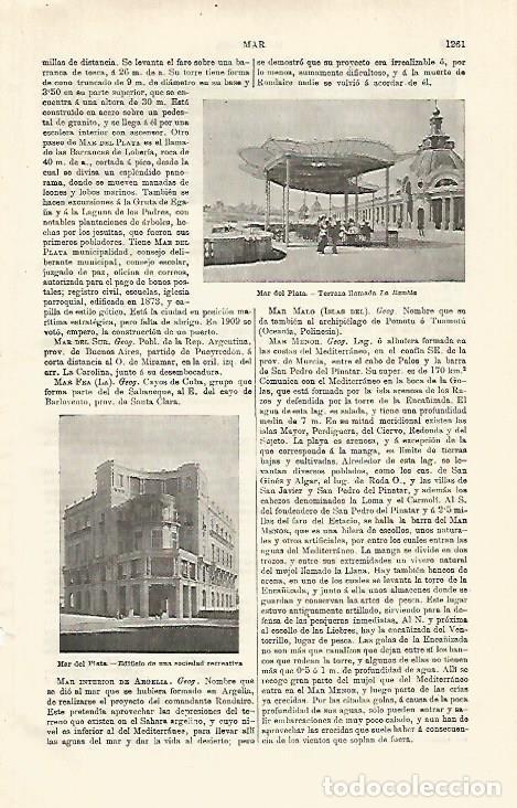 Otros art&iacute;culos de coleccionismo en papel: LAMINA ESPASA 18724: La Rambla y edificio de Mar del Plata - Varios