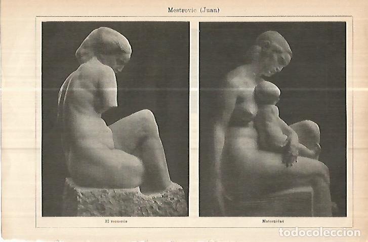 Otros art&iacute;culos de coleccionismo en papel: LAMINA ESPASA 17876: El recuerdo y Maternidad por J. Mestrovic - Varios