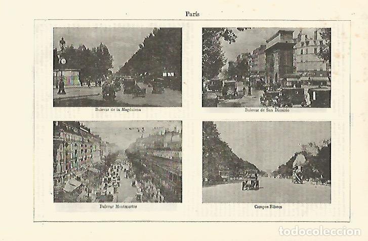 Otros art&iacute;culos de coleccionismo en papel: LAMINA ESPASA 23323: Bulevares y Campos Eliseos de Paris - Varios