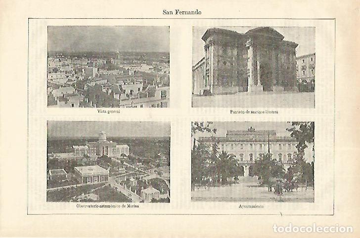 Otros art&iacute;culos de coleccionismo en papel: LAMINA ESPASA 18287: Vistas de San Fernando - Varios