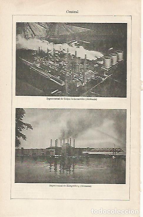Otros art&iacute;culos de coleccionismo en papel: LAMINA ESPASA 24427: Central de Golpa-Zschornewitz y de Klingenberg en Alemania - Varios