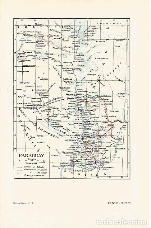 Otros art&iacute;culos de coleccionismo en papel: LAMINA ESPASA 26089: Mapa de Paraguay - Varios