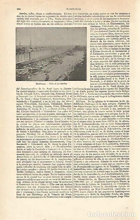 Otros art&iacute;culos de coleccionismo en papel: LAMINA ESPASA 21557:Muelle de Hamburgo - Varios