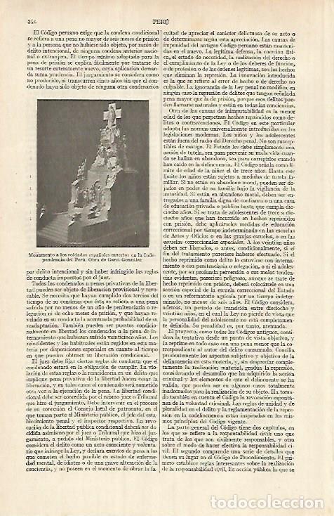Otros art&iacute;culos de coleccionismo en papel: LAMINA ESPASA 26110: Monumento a los soldados espa&ntilde;oles muertos en la Independencia de Peru - Varios