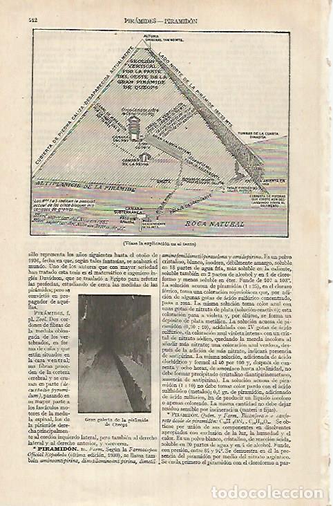Otros art&iacute;culos de coleccionismo en papel: LAMINA ESPASA 26121: Seccion de la piramide de Keops - Varios