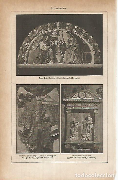 Otros art&iacute;culos de coleccionismo en papel: LAMINA ESPASA 26186: Anunciacion por Juan della Robbia Donatello y Cristobal Velazquez - Varios