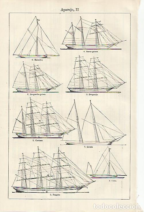 Otros art&iacute;culos de coleccionismo en papel: LAMINA ESPASA 26202: Aparejos de barco - Varios