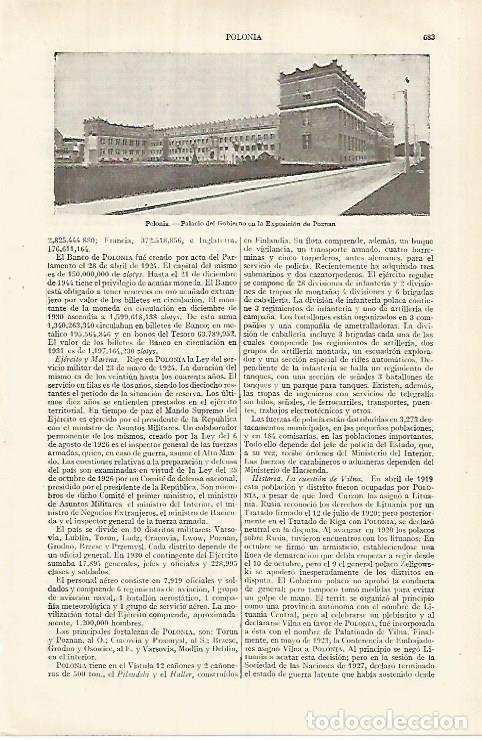 Otros art&iacute;culos de coleccionismo en papel: LAMINA ESPASA 26133: Palacio de Gobierno en la Exposicion de Poznan Polonia - Varios