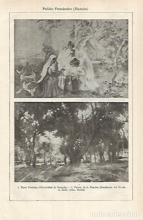 Otros art&iacute;culos de coleccionismo en papel: LAMINA ESPASA 26165: Mater Purisima y Paisaje de la Moncloa por R. Pulido - Varios