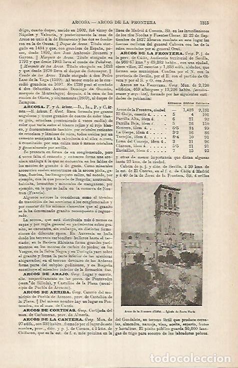 Otros art&iacute;culos de coleccionismo en papel: LAMINA ESPASA 26280: Iglesia de Santa Maria en Arcos de la Frontera - Varios