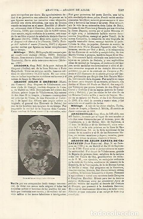 Otros art&iacute;culos de coleccionismo en papel: LAMINA ESPASA 26252: Maria del Carmen Aragon Azlor e Idiaquez duquesa de Villahermosa - Varios