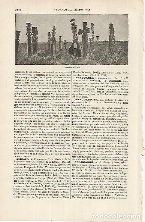 Otros art&iacute;culos de coleccionismo en papel: LAMINA ESPASA 26262: Cementerio araucano Chile - Varios