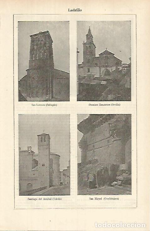 Otros art&iacute;culos de coleccionismo en papel: LAMINA ESPASA 26322: Iglesia de Sahagun Sevilla Toledo y Guadalajara - Varios