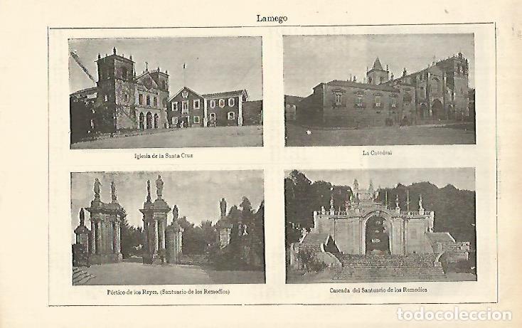 Otros art&iacute;culos de coleccionismo en papel: LAMINA ESPASA 26348: Vistas de Lamego La Coru&ntilde;a - Varios