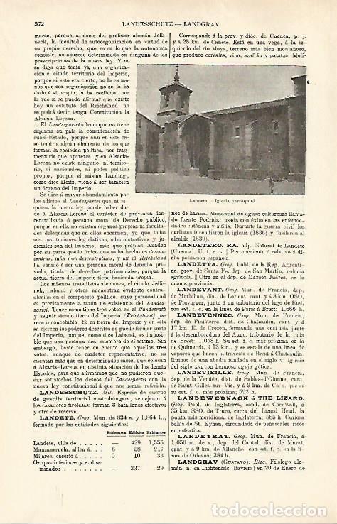 Otros art&iacute;culos de coleccionismo en papel: LAMINA ESPASA 26381: Iglesia de Landete Cuenca - Varios